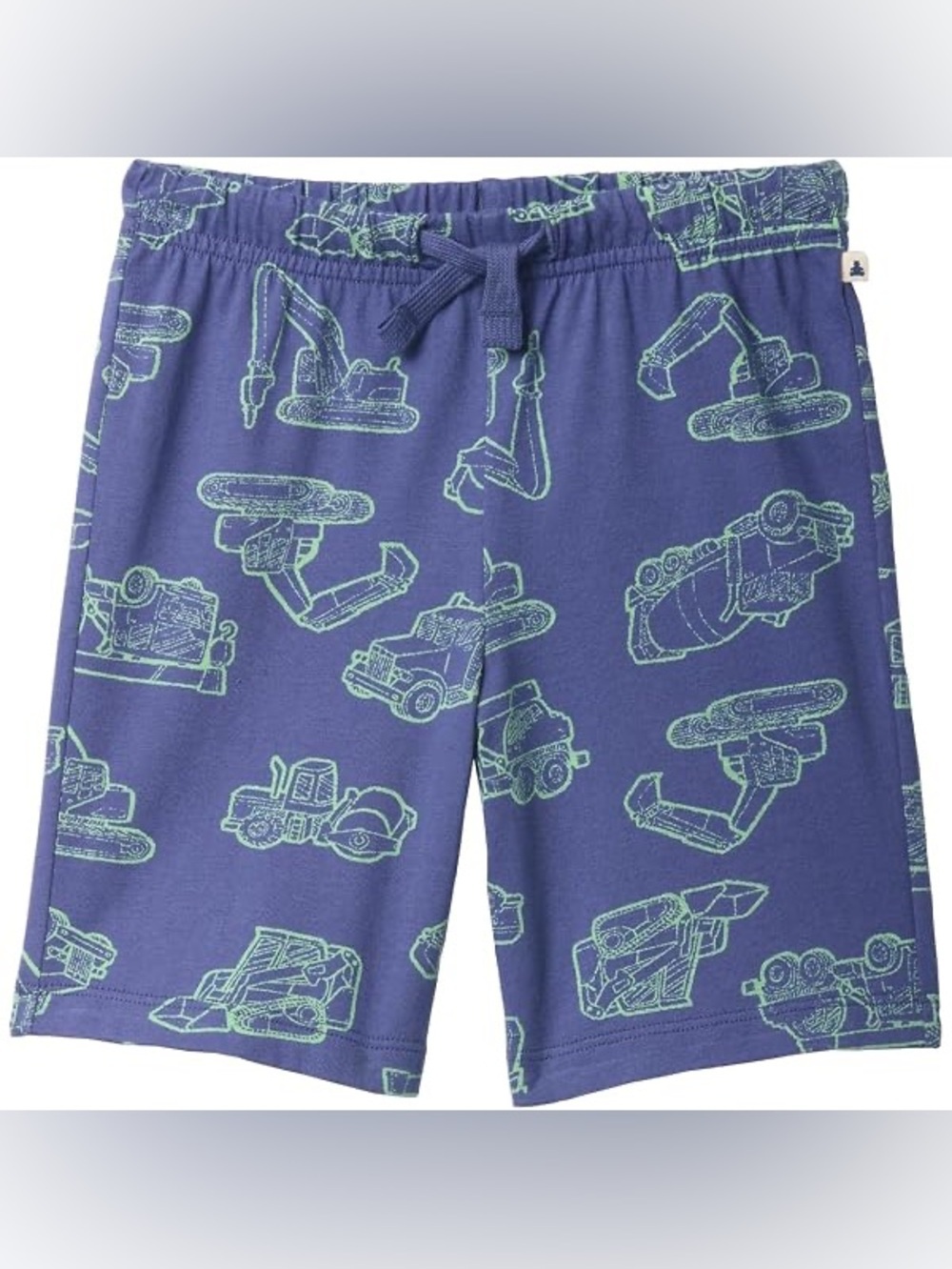 NWT Navy Blue Pull On Shorts with Lime Green Construction Print GAP 5T - Picture 2 of 2